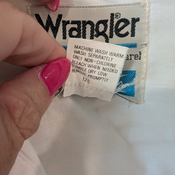 Vintage Wrangler Cream Western Button Down Shirt - Picture 6 of 11